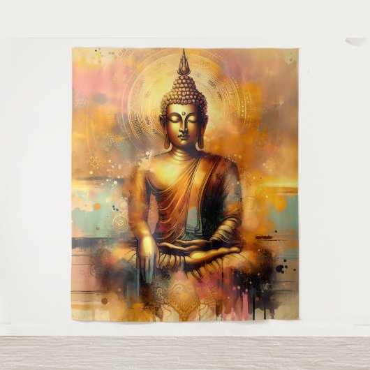 Spiritueller Buddha Wandteppich (Vorderseite)