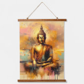 Spiritueller Buddha Wandteppich Mit Holzrahmen (Vorderseite)