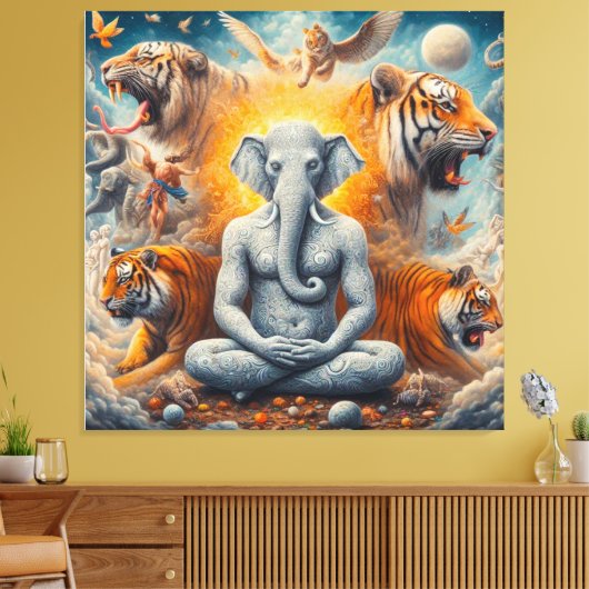 spiritueller Elefant Leinwanddruck (Insitu (Wohnzimmer))