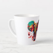 Spiritueller Elefant mit roten Federn Milchtasse (Linke Ecke)