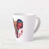 Spiritueller Elefant mit roten Federn Milchtasse (Rechte Ecke)