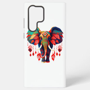 Spiritueller Elefant mit roten Federn Samsung Galaxy Hülle