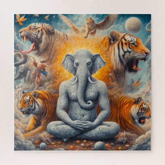spiritueller Elefant Puzzle (Vertikal)