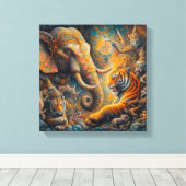 spiritueller Elefantentiger Leinwanddruck (Insitu (Holzboden))