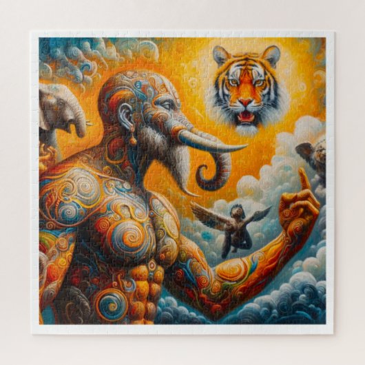 spiritueller Elefantentiger Puzzle (Vertikal)