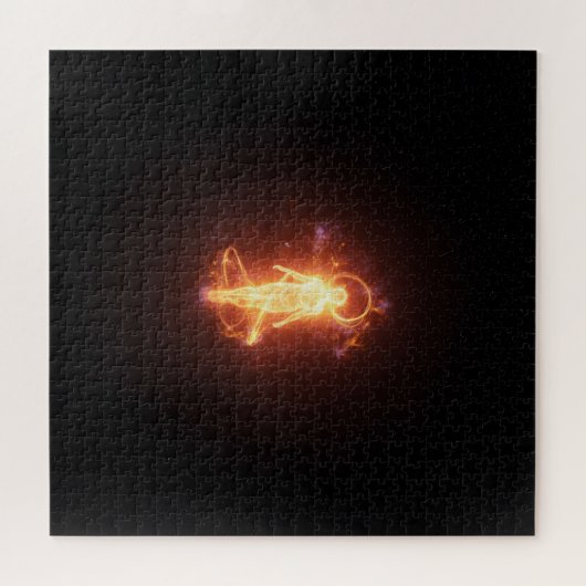 Spiritueller Engel in dunklem Außenraum Puzzle (Horizontal)