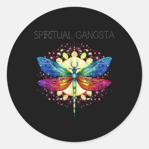 Spiritueller Gangsta Libelle Yoga Meditation Manda Runder Aufkleber