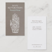 Spiritueller Henna Lotus Tattoo Hand 3 Visitenkarte (Vorne/Hinten)