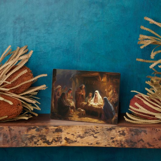 Spiritueller Jesus Manger Plaque Fotoplatte (Seite)