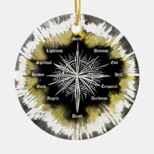 Spiritueller Kompass Keramikornament (Vorne)