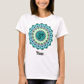 Spiritueller Mandala Yoga Om Symbol Blau individue T-Shirt (Vorderseite)