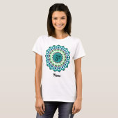 Spiritueller Mandala Yoga Om Symbol Blau individue T-Shirt (Vorne ganz)