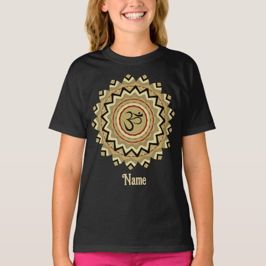 Spiritueller Mandala Yoga Om Symbol Retro angepass T-Shirt (Vorderseite)