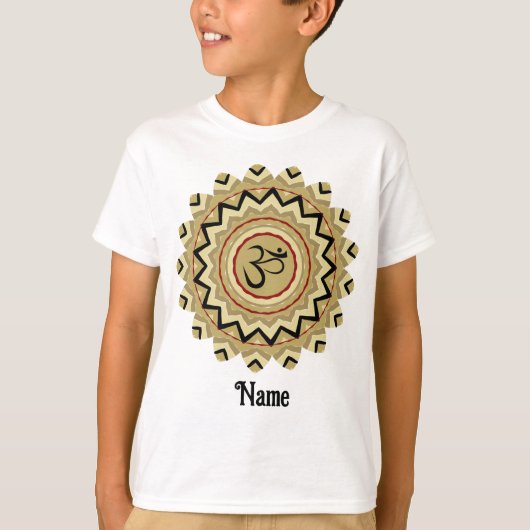 Spiritueller Mandala Yoga Om Symbol Retro angepass T-Shirt (Vorderseite)