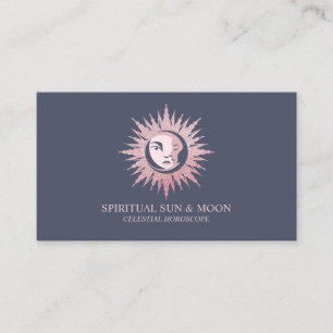 Spiritueller Mond Sonne Himmel Astrologie navy Visitenkarte