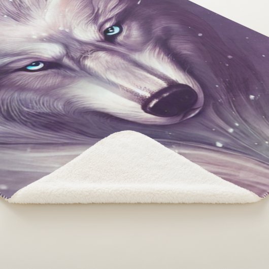 Spiritueller Wolf Sherpa Blanket Sherpadecke (3/4)