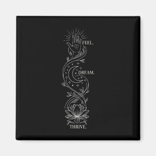 Spiritueller Yoga-Spruch Lotusblume und Mond Kunst Magnet