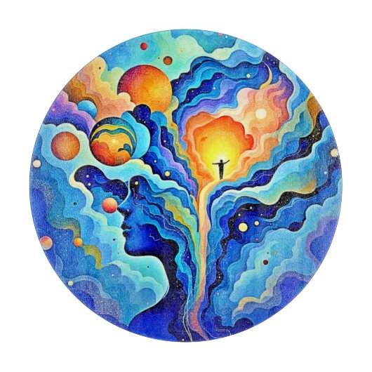 Spirituelles Bewusstsein Kunst Schneidebrett (Vorderseite)