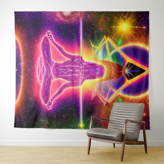 Spirituelles Chakra Tapestry Wandteppich (Beispiel (Horizontal))