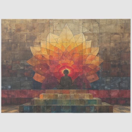 Spirituelles Erwachen Mandala Decoupage Seidenpapier (Vorderseite)