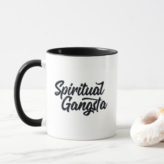 Spirituelles Gangsta Funny Yoga Zitat Design Tasse (Mit Donut)
