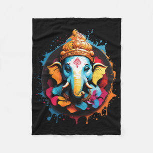 Spirituelles Hindu-Ganesh-Retro-Diwali-Fest-Yoga  Fleecedecke
