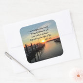 SPIRITUELLES JOHN 8;12-SCRIPTURE-DESIGN QUADRATISCHER AUFKLEBER (Umschlag)