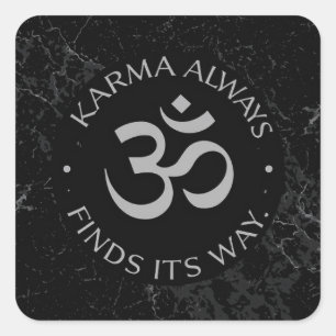 Spirituelles Karma Om Design - Sammlung zur Achtun Quadratischer Aufkleber