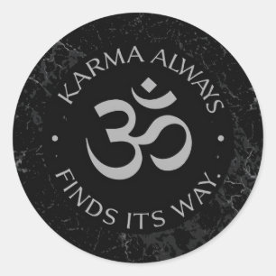Spirituelles Karma Om Design - Sammlung zur Achtun Runder Aufkleber