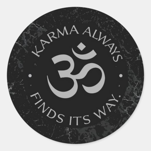 Spirituelles Karma Om Design - Sammlung zur Achtun Runder Aufkleber (Vorderseite)