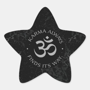 Spirituelles Karma Om Design - Sammlung zur Achtun Stern-Aufkleber