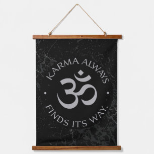 Spirituelles Karma Om Design - Sammlung zur Achtun Wandteppich Mit Holzrahmen