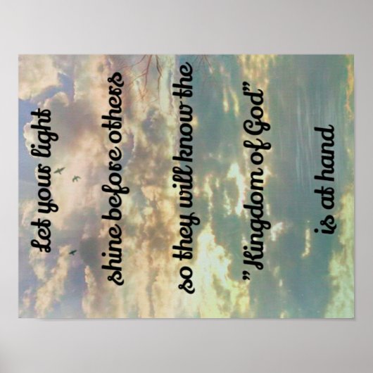 Spirituelles "Königreich Gottes" Zitat über Himmel Poster (Vorne)