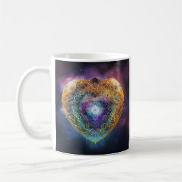 spirituelles kosmisches Herzsymbol Kaffeetasse