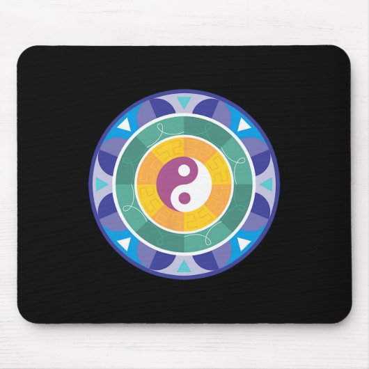 Spirituelles Mandala Regenbogenfarbenes chinesisch Mousepad (Vorne)