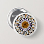 Spirituelles Mandala Yoga Om Symbol Geometrie Button (Vorne & Hinten)