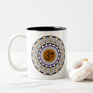 Spirituelles Mandala Yoga Om Symbol Geometrie Zweifarbige Tasse