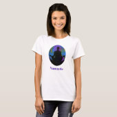 Spirituelles Patchwork Sitting Yoga Pose Namaste T-Shirt (Vorne ganz)