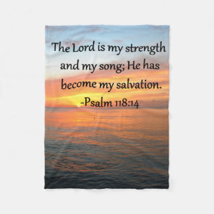 SPIRITUELLES PSALM 118:14 SONNENRISE-FOTO-DESIGN FLEECEDECKE