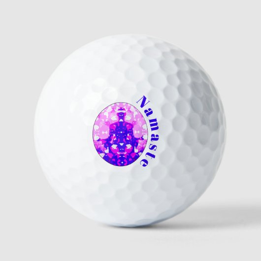 Spirituelles Rosa Sitzen Yoga Pose Namaste Golfball (Vorderseite)