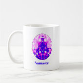 Spirituelles Rosa Sitzen Yoga Pose Namaste Kaffeetasse (Links)