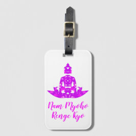 Spirituelles Rosa und Weiße Symmetrie Lotus Yoga Gepäckanhänger