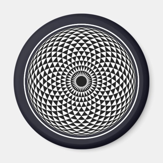 Spirituelles Schwarz-weißes Mandala Geometric Grap Magnet (Vorne)