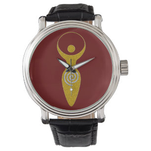 Spirituelles Symbol - Göttin der Erde Gaya 1 Flame Armbanduhr