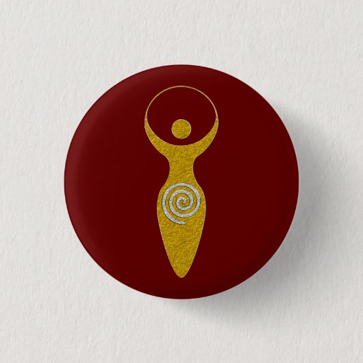 Spirituelles Symbol - Göttin der Erde Gaya 1 Neck  Button (Vorderseite)