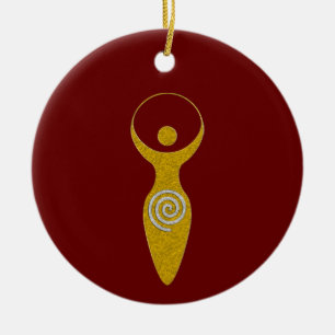 Spirituelles Symbol - Göttin der Erde Gaya 1 Neck Keramik Ornament