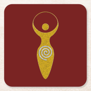 Spirituelles Symbol - Göttin der Erde Gaya 1 Neck Rechteckiger Pappuntersetzer