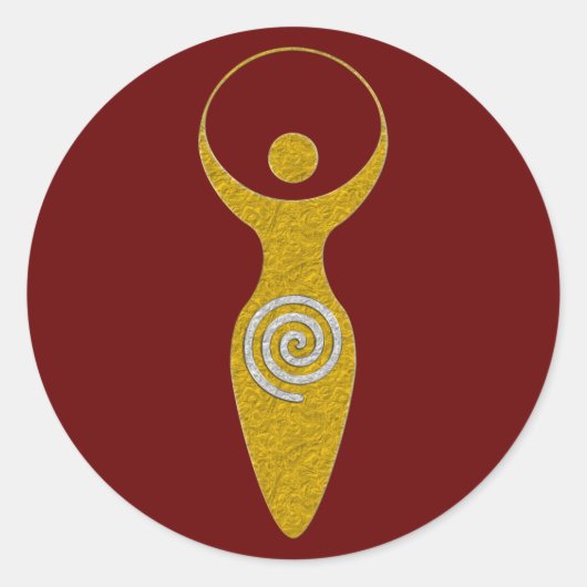 Spirituelles Symbol - Göttin der Erde Gaya 1 Neck Runder Aufkleber (Vorderseite)