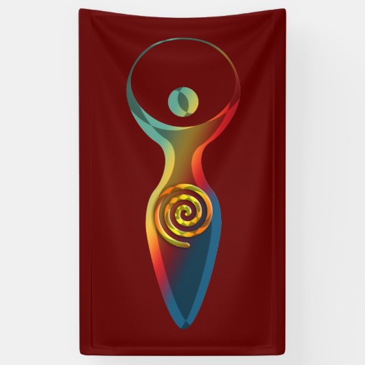 Spirituelles Symbol - Göttin der Erde Gaya 2 Banner (Vertikal)