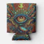 Spirituelles, visionäres, flammendes Auge Dosenkühler (Vorderseite)